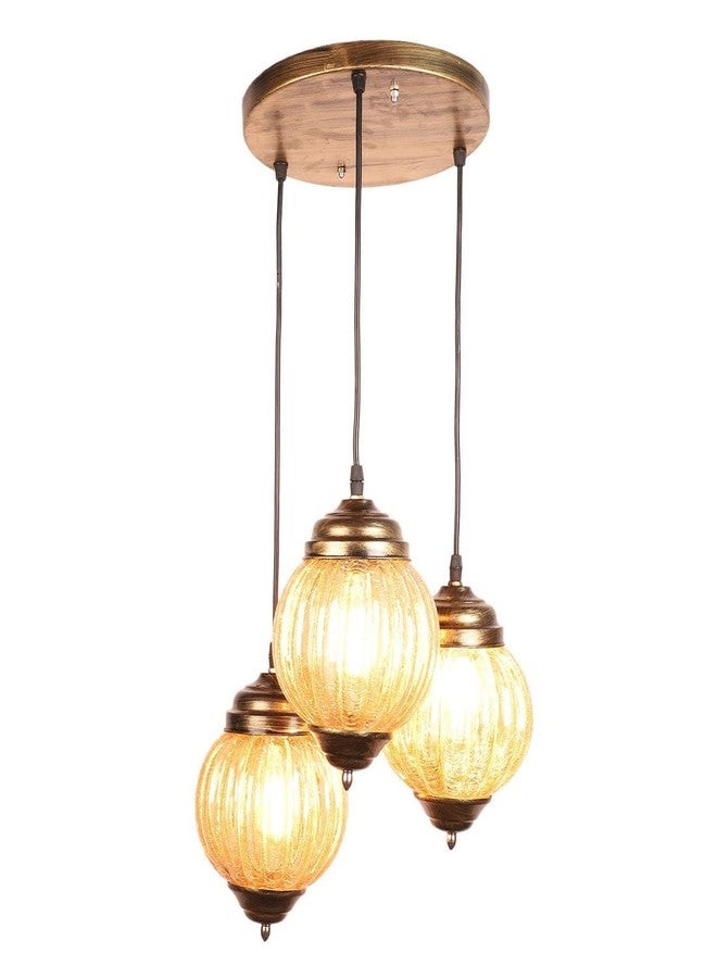 GAUVIK Vintage 3 Light Luster Globe Hanging for Restaurant,Bedroom, Living Room and Home Decor Chandelier Ceiling Lamp.Golden Antique - Image 5
